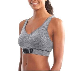 PUMA Women's Convertible Seamless V-neck Racerback Sports Bra Size L